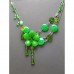 Necklace – 12 PCS Multi Chain Acrylic Beaded Flower - Green - NE-MN0909GN