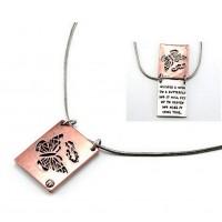Necklace – 12 PCS Flip Top Lid Message Pendant Necklace - "Whisper A Wish To A But"  - NE-MN4103B2T