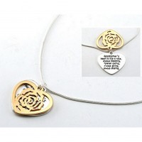 Necklace – 12 PCS Flip Top Lid Message Pendant Necklace - "Grandmother's Heart"  - NE-MN4104M2T