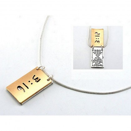 Necklace – 12 PCS Flip Top Lid Message Pendant Necklace - "Br John 3:16 - NE-MN4105M2T