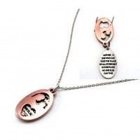 Necklace – 12 PCS Flip Top Lid Message Pendant Necklace - "Mother Is She Who Can"  - NE-MN4106B2T