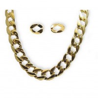 Necklace & Earrings Set – 12 – 18" Link Necklace & Earrings Set - Gold - NE-MS3410G