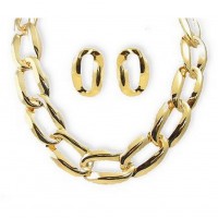 Necklace & Earrings Set – 12 -18" Link Necklace & Earrings Set - Gold - NE-MS3412G