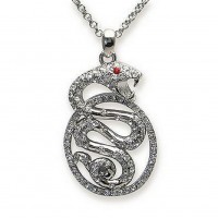Necklace – 12 PCS Animal - Snake - Swarovski Crystal Snake w/ Clear Stone - NE-N4876CL