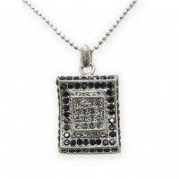 Necklace – 12 PCS Rectangle Austrian Crystal Necklace - Black - NE-P1066BK