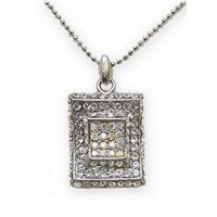 Necklace – 12 PCS Rectangle Austrian Crystal Necklace - Clear - NE-P1066CL