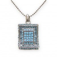 Necklace – 12 PCS Rectangle Austrian Crystal Necklace - Tauquise - NE-P1066TQ