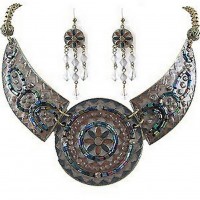Necklace & Earrings Set – 12 Bohemian Beaded NE+ER Set - NE-WN263GY