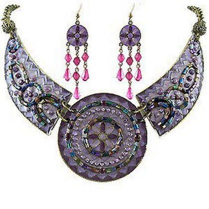 Necklace & Earrings Set – 12 Bohemian Beaded NE+ER Set - NE-WN263PL