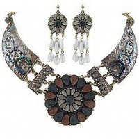 Necklace & Earrings Set – 12 Bohemian Beaded NE+ER Set - NE-WN264GY