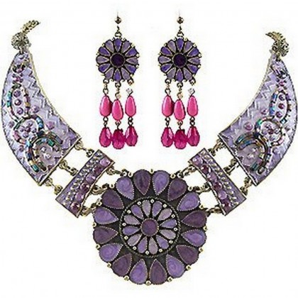 Necklace & Earrings Set – 12 Bohemian Beaded NE+ER Set - NE-WN264PL