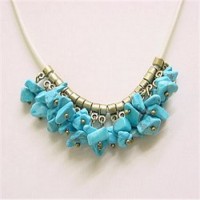 Necklace – 12 PCS Leather Chord Stone Necklaces - NE-XN029