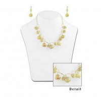 Necklace & Earrings Set – 12 Gold Chain Faux Stone Necklace + Earrings Set - NE-YCS2011G