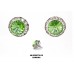 Necklace & Earrings Set – 12 Roundelle Crystal Necklace & Post Earrings Set - Peridot -NE-40007S-PE
