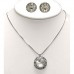 Necklace & Earrings Set – 12 Roundelle Crystal Necklace & Post Earrings Set - Clear -NE-40007S-CR