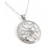 Necklace – 12 PCS T-Bear w/ Circle Charm Crystals Necklace- Rhodium Plating - Clear - NE-N4204CL