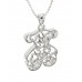 Necklace – 12 PCS T-Bear w/ Hearts Charm Crystals Necklacle  - Rhodium Plating - Clear - NE-N4487CL