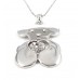 Necklace – 12 PCS T-Bear Charm w/ Crystals Necklace - Rhodium Plating - Clear - NE-N4490CL