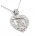 Necklace – 12 PCS T-Bear Charm w/ Crystals Necklace - Rhodium Plating - Clear - NE-N4495CL