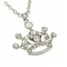 Necklace – 12 PCS Rhinestone Crown Charm Necklaces - Clear Color - NE-JN0889CL