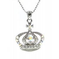 Necklace – 12 PCS Swarovski Crystal Crown Charm - Medium Size - Clear -NE-N3329CL
