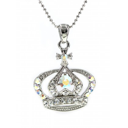 Necklace – 12 PCS Swarovski Crystal Crown Charm - Medium Size - Clear -NE-N3329CL