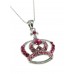 Necklace – 12 PCS Swarovski Crystal Crown Charm - Medium Size - Pink - NE-N3329PK