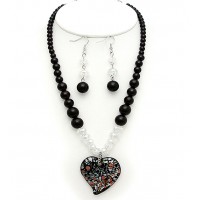 Necklace & Earrings Set – 12 Murano Glass Necklace & Earrings Set - NE-AACDS1904B