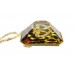 Necklace – 12 PCS Necklace - Gold tone Chain Faceted Glass w/Leopard Print + Embedded Rhinestone Heart Charm NE + ER - NE-ACQN4735