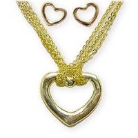 Necklace & Earrings Set – 12 Heart Charm & Earrings  Set -  NE-MS3149G