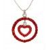 Necklace – 12 PCS Loop & Heart Austrian Crystal Necklace - Red - NE-P1060RD