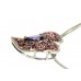 Necklace – 12 PCS Rhinestone Heart Charm w/CZ Necklace - Purple - NE-TJ026PL