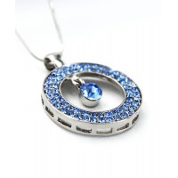Necklace – 12 PCS Swarovski Crystal Necklace/ Loop - Blue - NE-2058BL