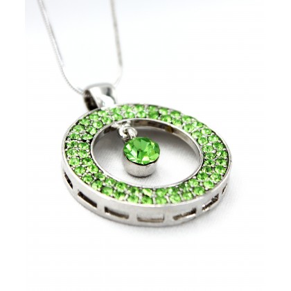 Necklace – 12 PCS Swarovski Crystal Necklace/ Loop - Green -NE-2058GN