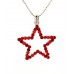 Necklace – 12 PCS Star Austrian Crystal Necklace - Red - NE-P1037RD