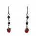 Necklace & Earrings Set – 12 Cross NE-Hematite Coating w/Red Crystals - NE+ER set - NE-ACQN4699H