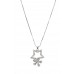 Necklace – 12 PCS Rhinestone Star w/ Flower - Rhodium Plating - Made in Korea - NE-N4357CL