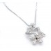 Necklace – 12 PCS Rhinestone Star w/ Flower - Rhodium Plating - Made in Korea - NE-N4357CL