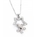 Necklace – 12 PCS Rhinestone Star w/ Flower - Rhodium Plating - Made in Korea - NE-N4357CL