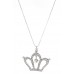 Necklace – 12 PCS Rhinestone Crown - Rhodium Plating - Made in Korea - Clear - NE-N4382CL