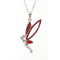 Necklace – 12 PCS Swarovski Crystal Tinker Bell - Red - Made in Korea - NE-N4853RD