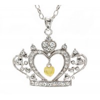Necklace – 12 PCS Swarovski Crystal Crown Charm - Clear -Made in Korea - Clear - NE-N4925CL