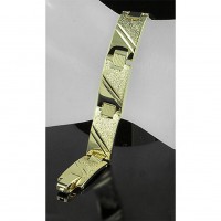 14K Gold Plating Chain Bracelet - 12 PCS w/ Fold Closure - BR-YI402D