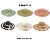 Discount Package: 6 Pieces Straw Hats Assorted Pack  - PROMO312