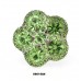 Ring – 12 PCS Austrian Crystal Flower Rings  - Green Color – RN-R6014GN
