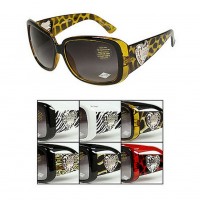 Sunglasses - JCT Group - 12 PCS Heart & Crown Charm/ Animal Print - Asst. Color - GL-IN2626R