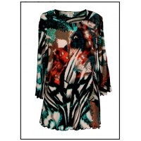 12 PCS Merrow Top with 3/4 Sleeve, Abstract Print – Multi - ATP-MT9514