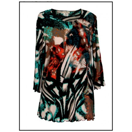 12 PCS Merrow Top with 3/4 Sleeve, Abstract Print – Multi - ATP-MT9514
