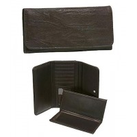 Wallet - 12 pcs Faux Soft Leather Wallet - Brown - WL-190JRBN