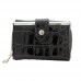 Wallet - 12 pcs Tri-Fold Wallets - Croc Embossed - Black - WL-197AL-BK